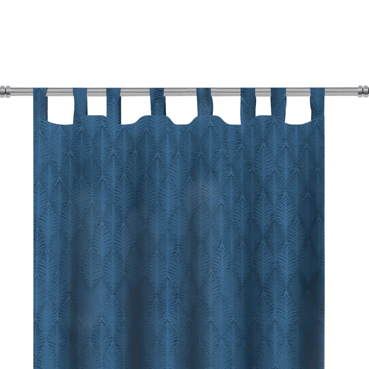 Kombivorhang in Marineblau mit abstraktem Muster
