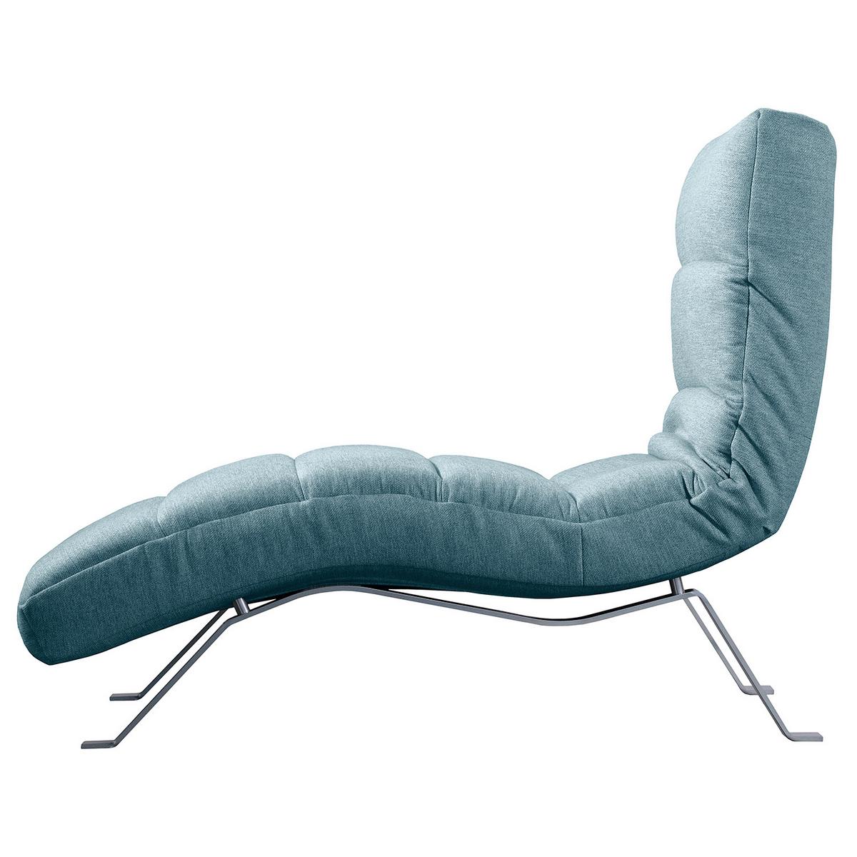 Relaxliege Swing Silver Blau B: 65 cm - Blau/Silberfarben, Design, Textil (65/65/171cm) - Livetastic