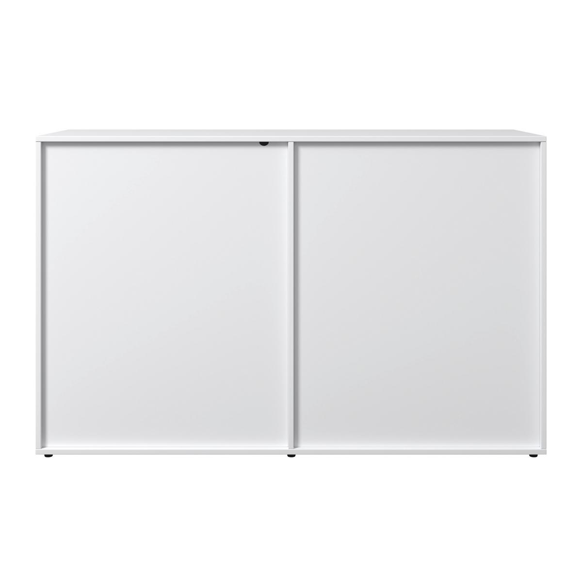 Komoda MICK - bílá/černá, Moderní, textil/plast (120/75/40cm) - Bessagi Home