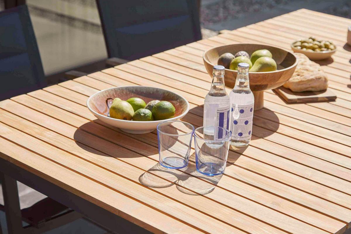 Gartentisch Mood Teakholz/Metall L 167,5 cm - Anthrazit/Teakfarben, KONVENTIONELL, Holz/Metall (167,5/100/74cm) - Gardenson