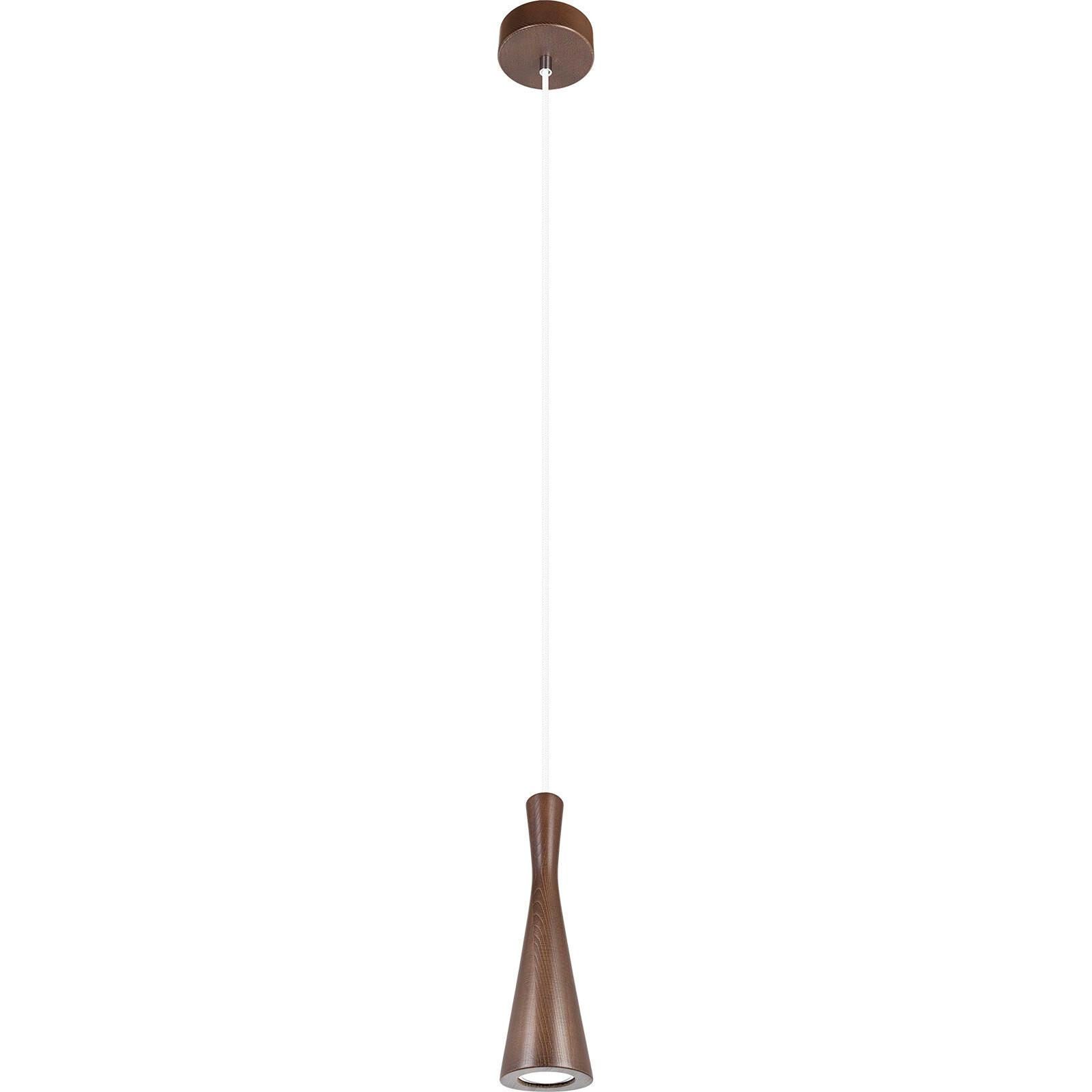 HÄNGELEUCHTE 8510130 VEGAS - Nussbaumfarben/Weiß, Natur, Holz (10/90-140cm)
