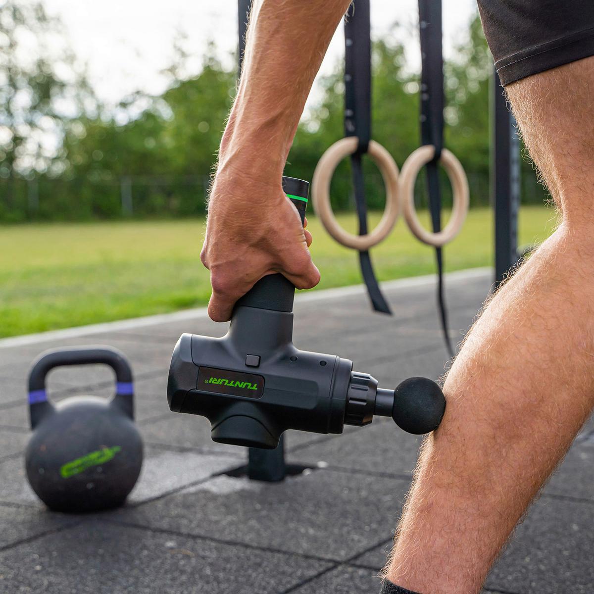 Massagepistole Tunturi Massage Gun - Schwarz/Grün, KONVENTIONELL, Kunststoff (23/7/24,5cm)