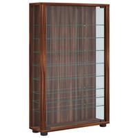 Vitrine Lumo Mini Nussbaumfarben - Transparent/Nussbaumfarben, Design, Glas/Holzwerkstoff (59/90/18cm) - MID.YOU