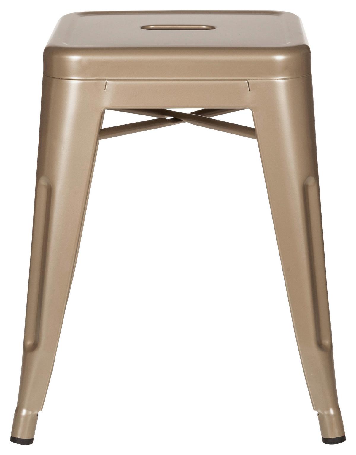 Hocker Vantaggio Stahl Champagner H: 46 cm Stapelbar - Champagner, Basics, Metall (39/46/39cm) - MID.YOU