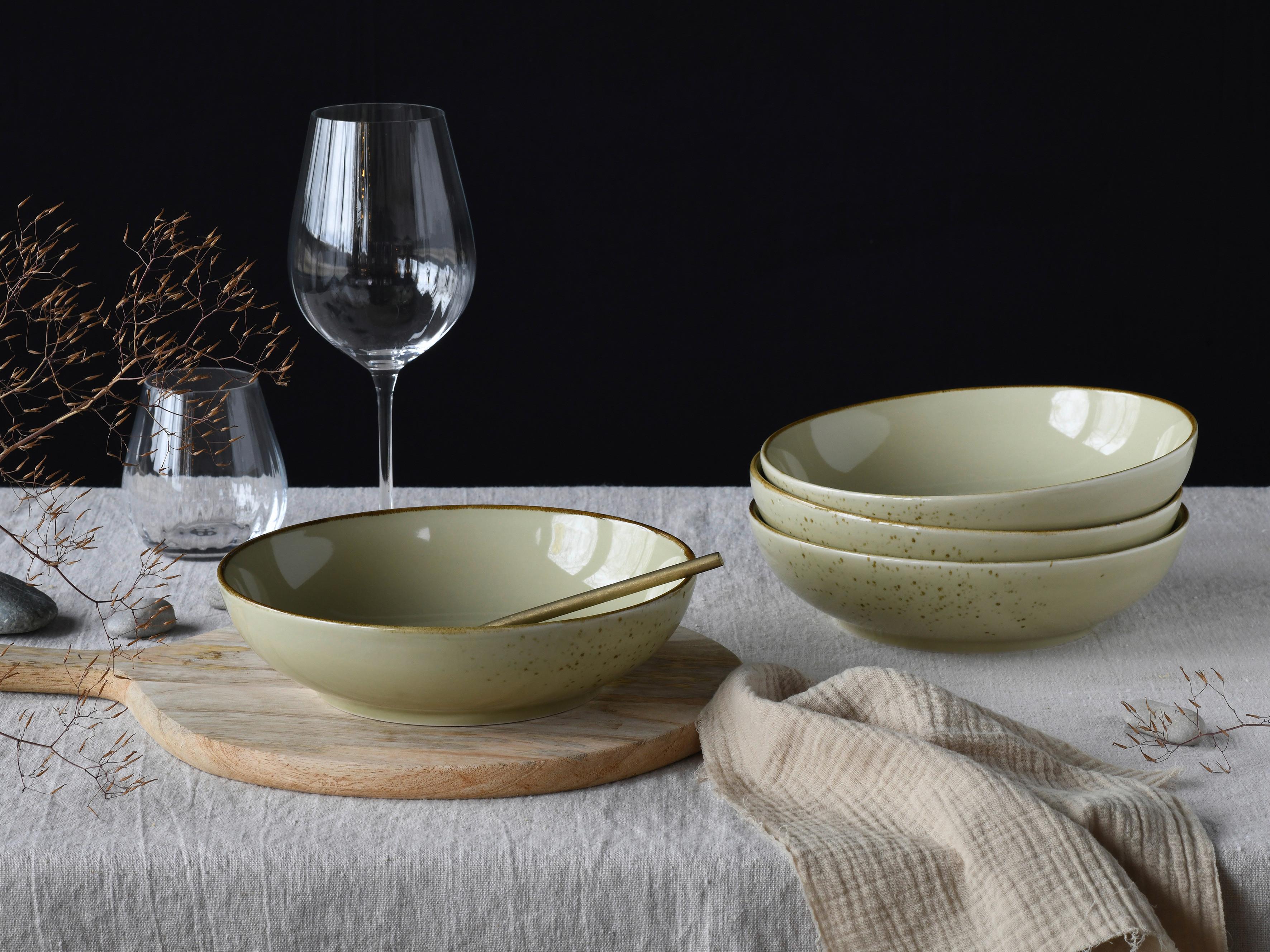 Schüsselset Nature Collection Earth, 4--Teilig., Salbeigrün - Salbeigrün, Design, Keramik - Creatable