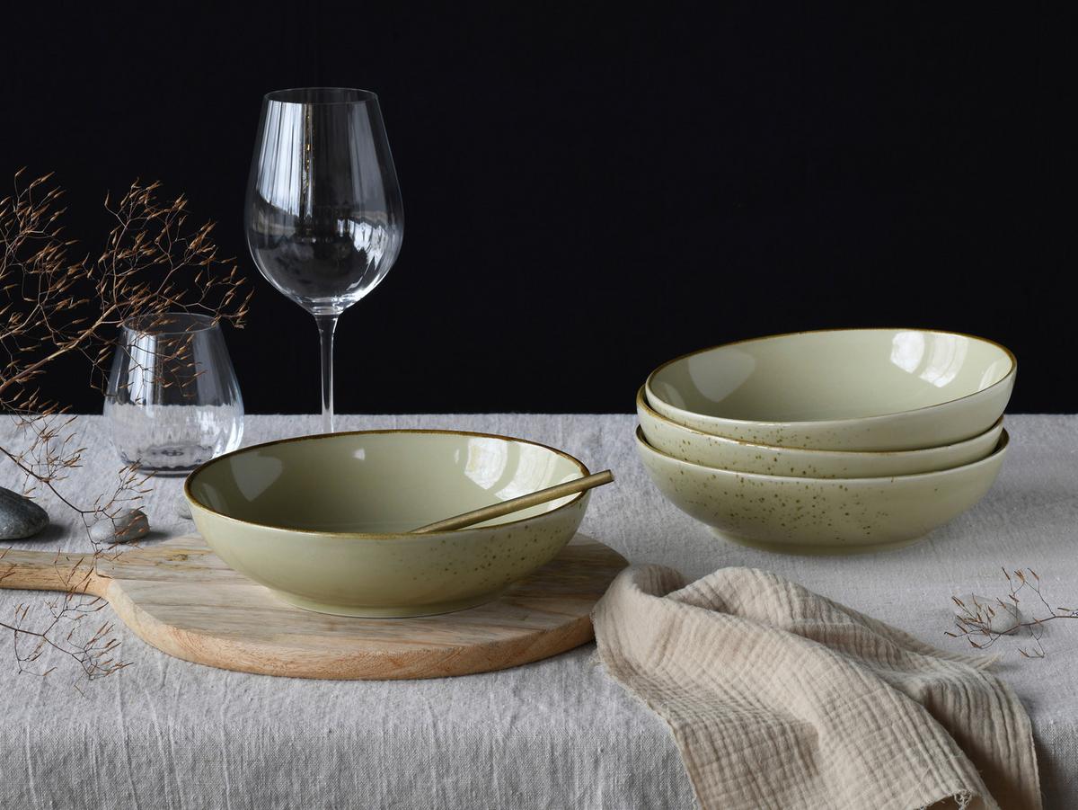 Schüsselset Nature Collection Earth, 4--Teilig., Salbeigrün - Salbeigrün, Design, Keramik - Creatable
