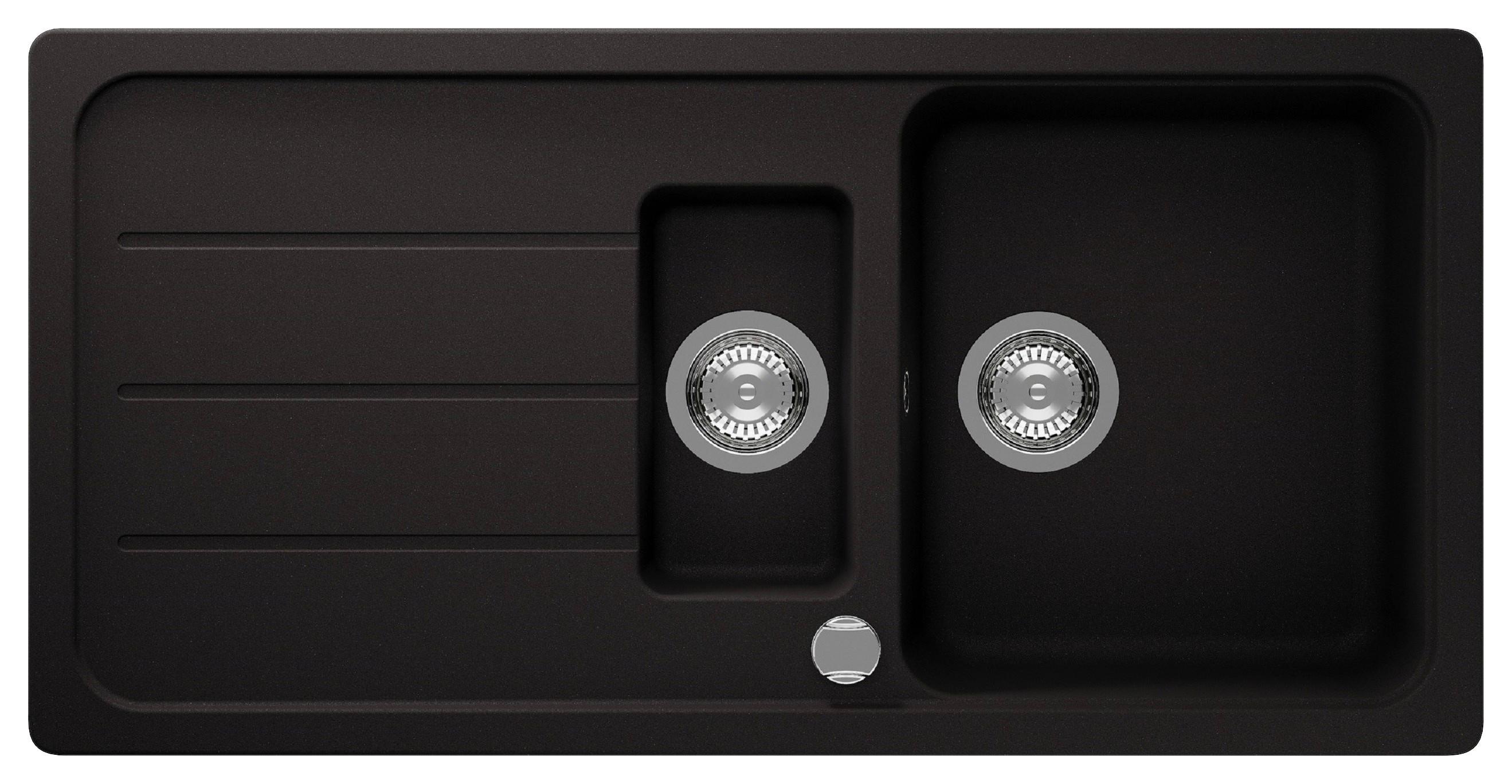 Spüle Austin Schwarz B: 100 cm - Schwarz, Design, Stein (100/20/50cm) - Respekta