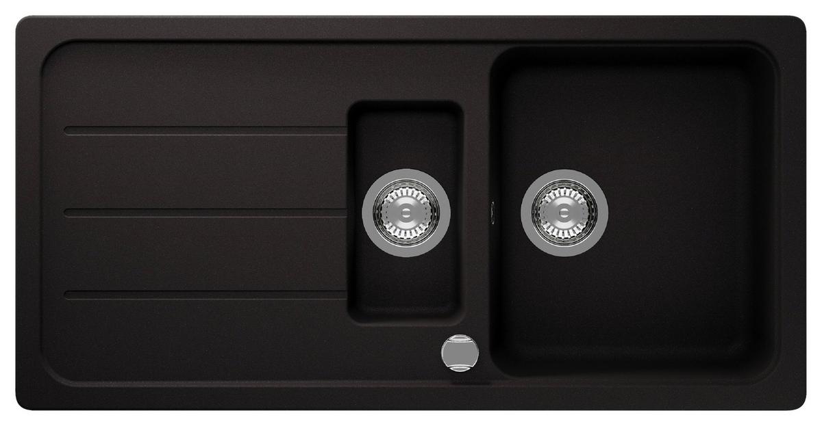 Spüle Austin Schwarz B: 100 cm - Schwarz, Design, Stein (100/20/50cm) - Respekta