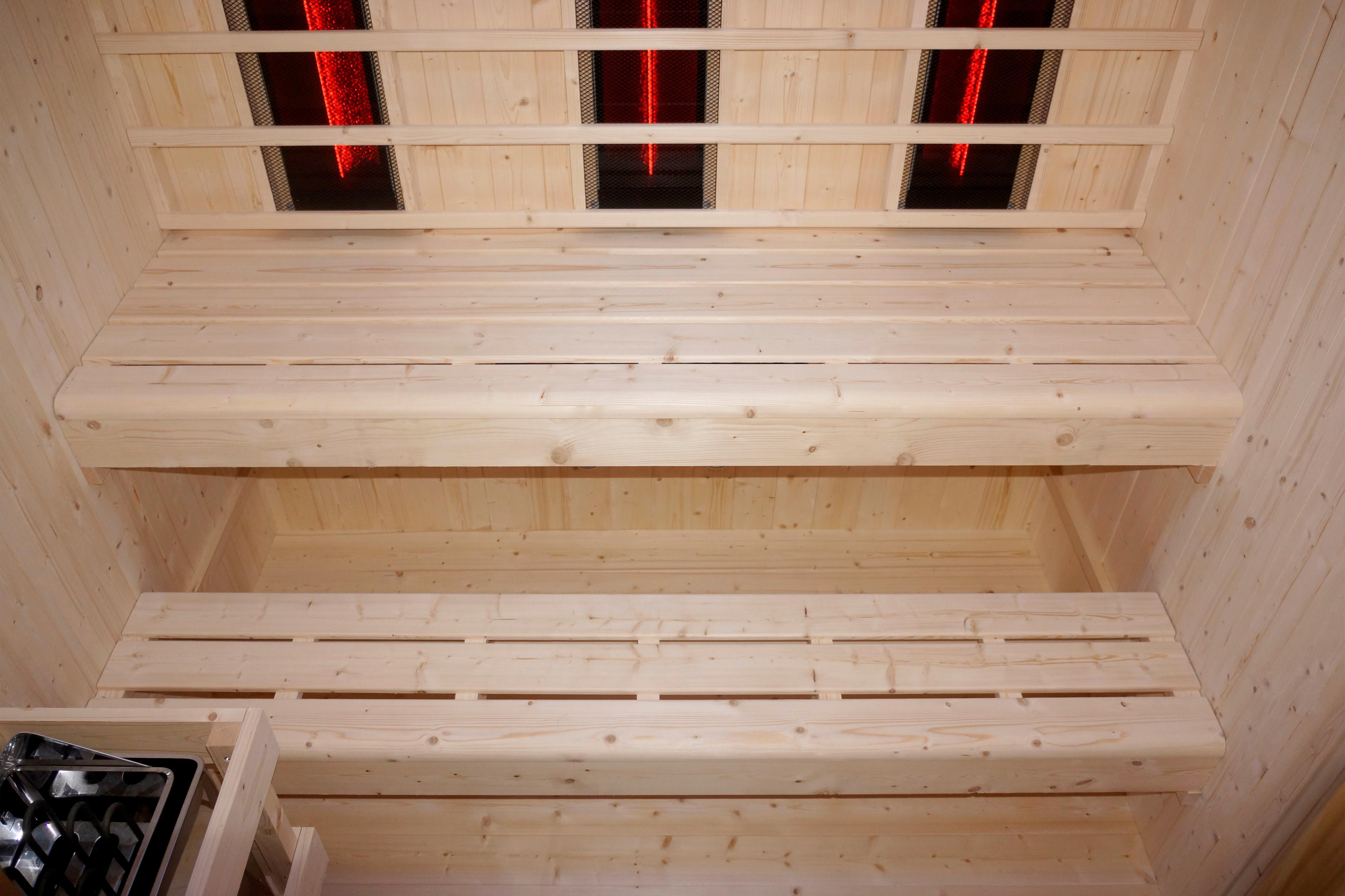 Infrarotkabine Lahti Holzfarben B: 181,5 cm - KONVENTIONELL, Holz (198/181,5/202,2cm) - Sanotechnik