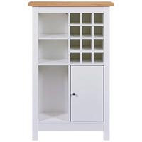 Weinschrank Julina Weiß, Eiche Dekor B: 77cm - Weiß/Eiche Artisan, Design, Holzwerkstoff (77/124/33cm) - Livetastic