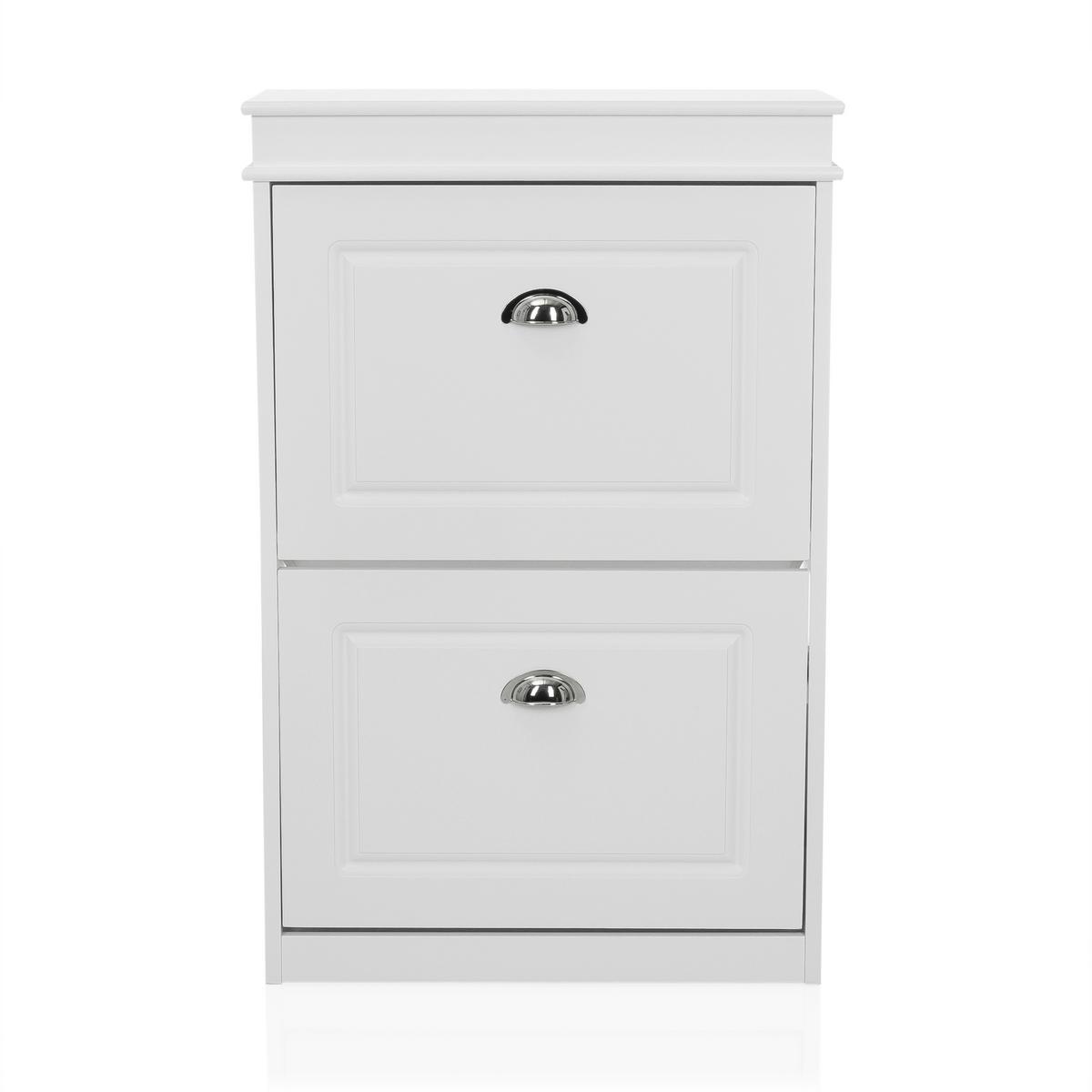 Schuhschrank Estha Weiß B: 53cm - Weiß, MODERN, Holzwerkstoff (53/82/24cm) - MID.YOU