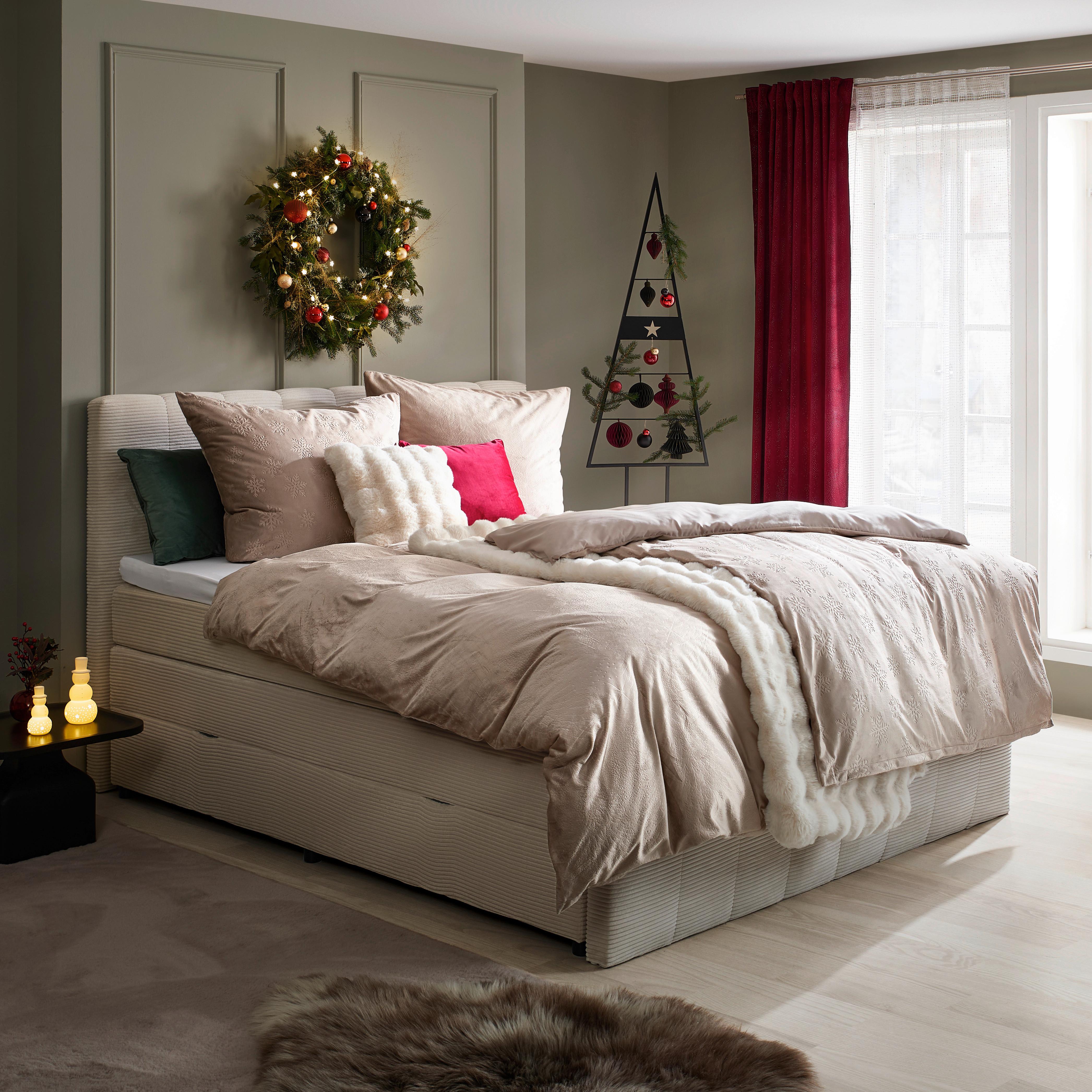 POSTEĽNÁ BIELIZEŇ SNOWFLAKES - béžová, textil (140/200cm) - Mömax