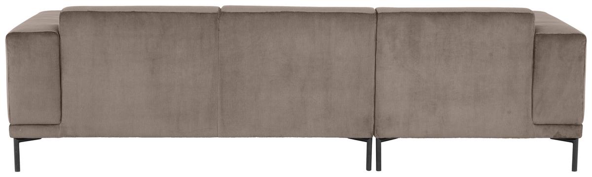 Ecksofa Erno Taupe S: 262 cm - Taupe/Schwarz, Design, Textil (262/183cm) - MID.YOU