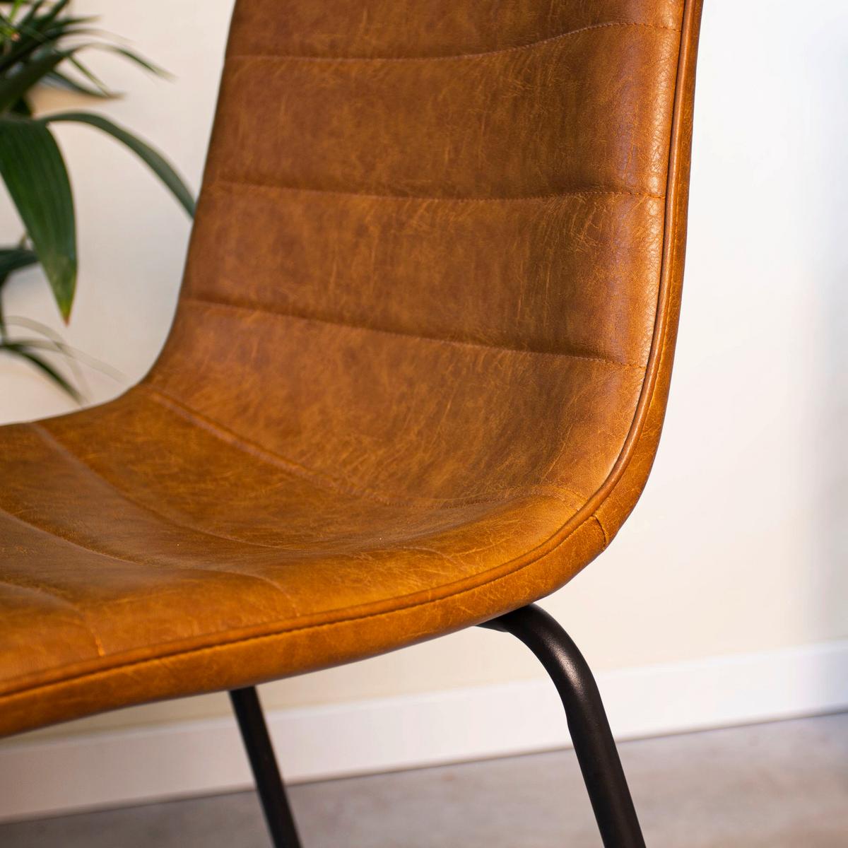 Barhocker-set Milan - Cognac/Schwarz, KONVENTIONELL, Kunststoff/Textil (49/98/54,5cm) - MID.YOU