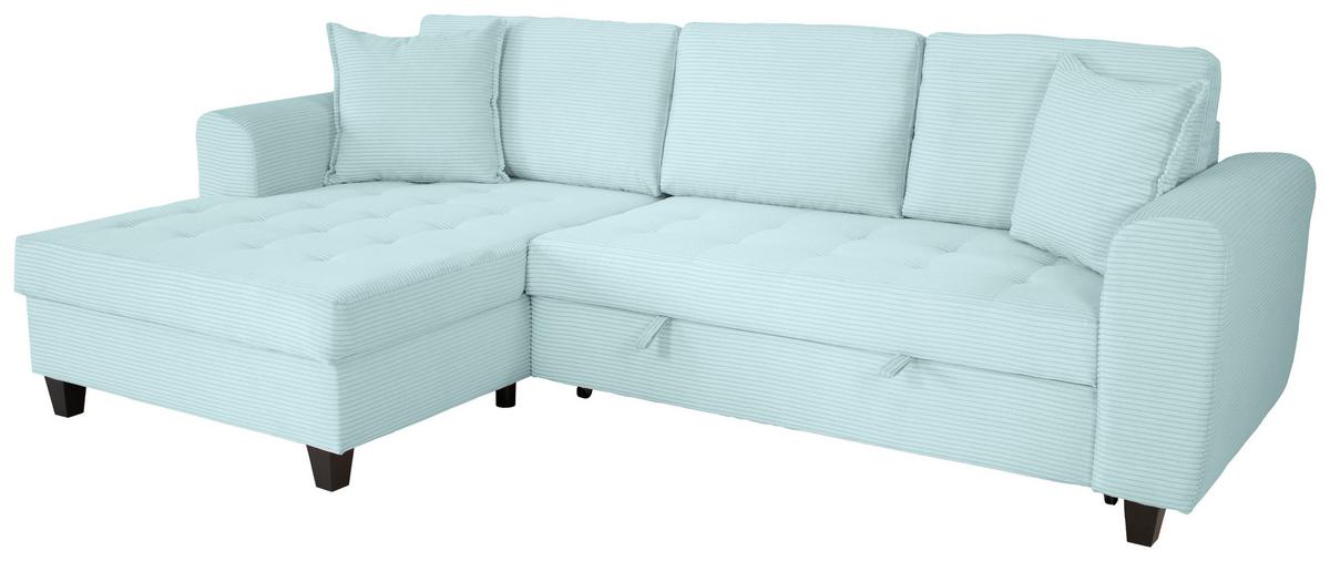 Ecksofa Moritz Graugrün S: ca. 155x265 cm - Salbeigrün, Trend, Textil (155/265cm)