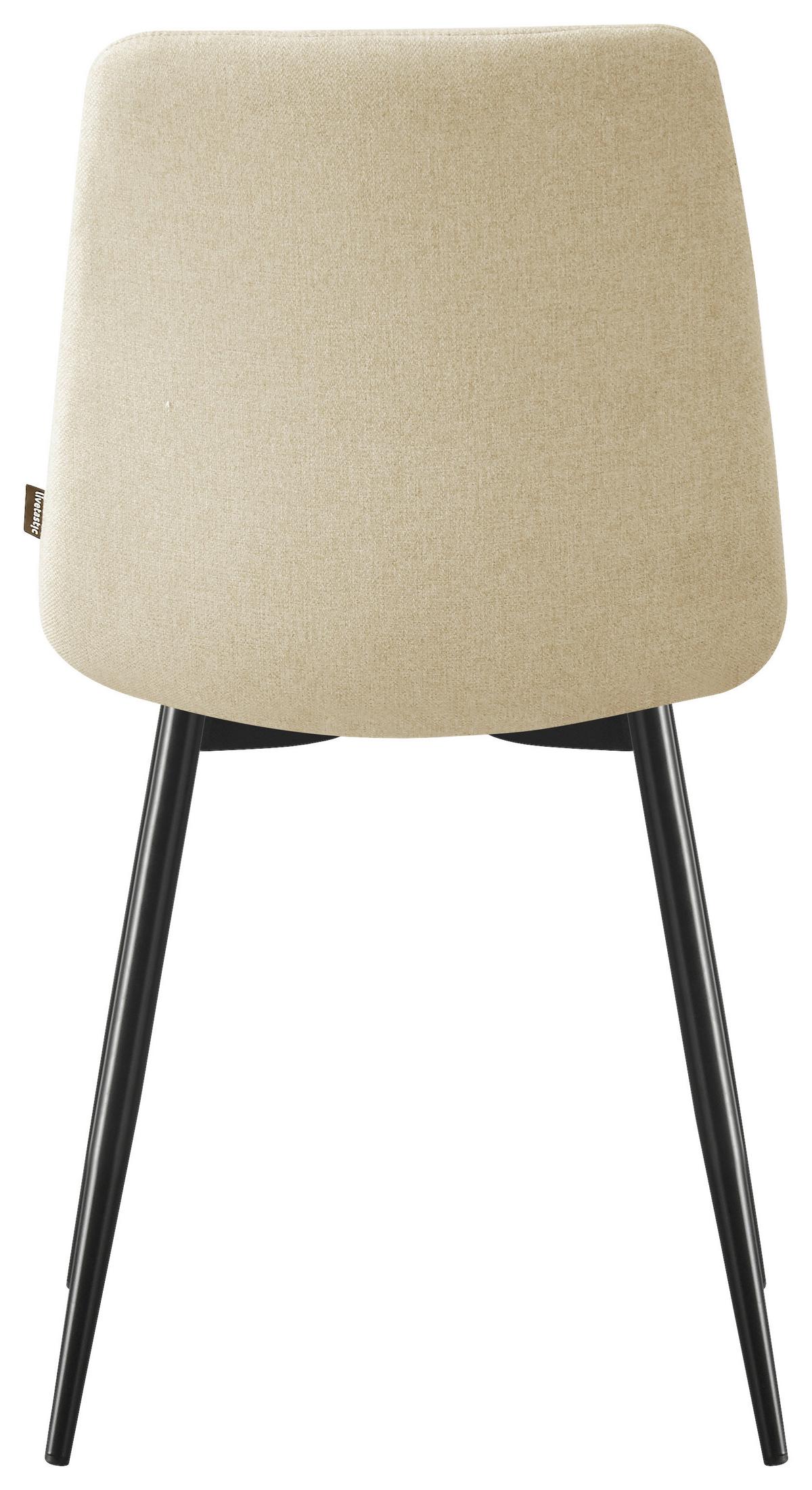 Stuhl Empoli Webstoff Beige, B: 45 Cm - Beige/Schwarz, MODERN, Holz/Textil (45/86/55cm) - Livetastic