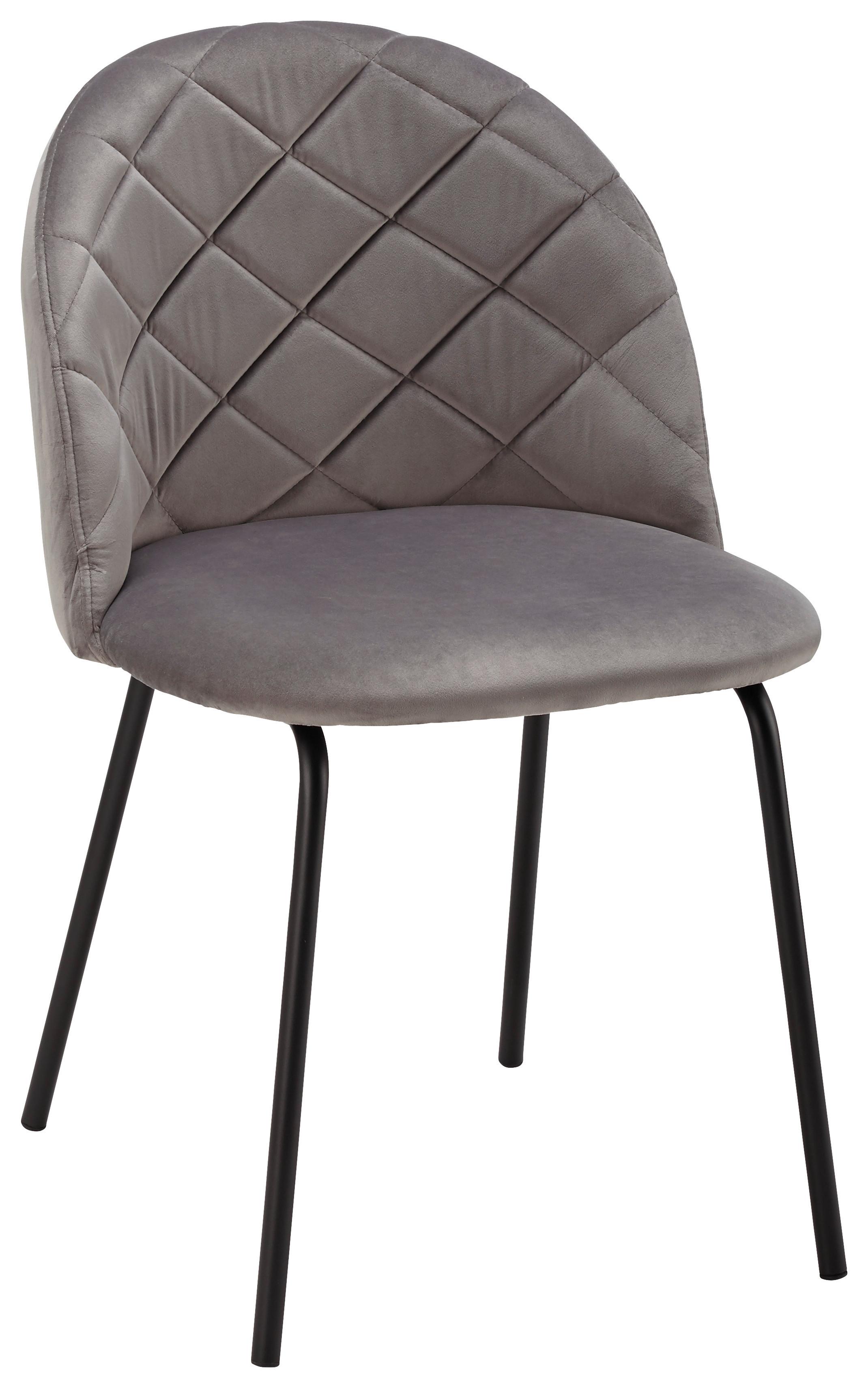 Stolička Selina sivá - čierna/sivá, Modern, kov/drevo (48,5/78/54cm) - Modern Living