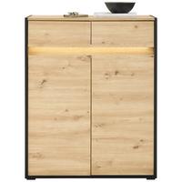 Kommode Mit Led B: 88,3 Cm Welcome, Eiche Dekor/schwarz - Schwarz/Eiche Artisan, MODERN, Holzwerkstoff (88,3/108/38cm)