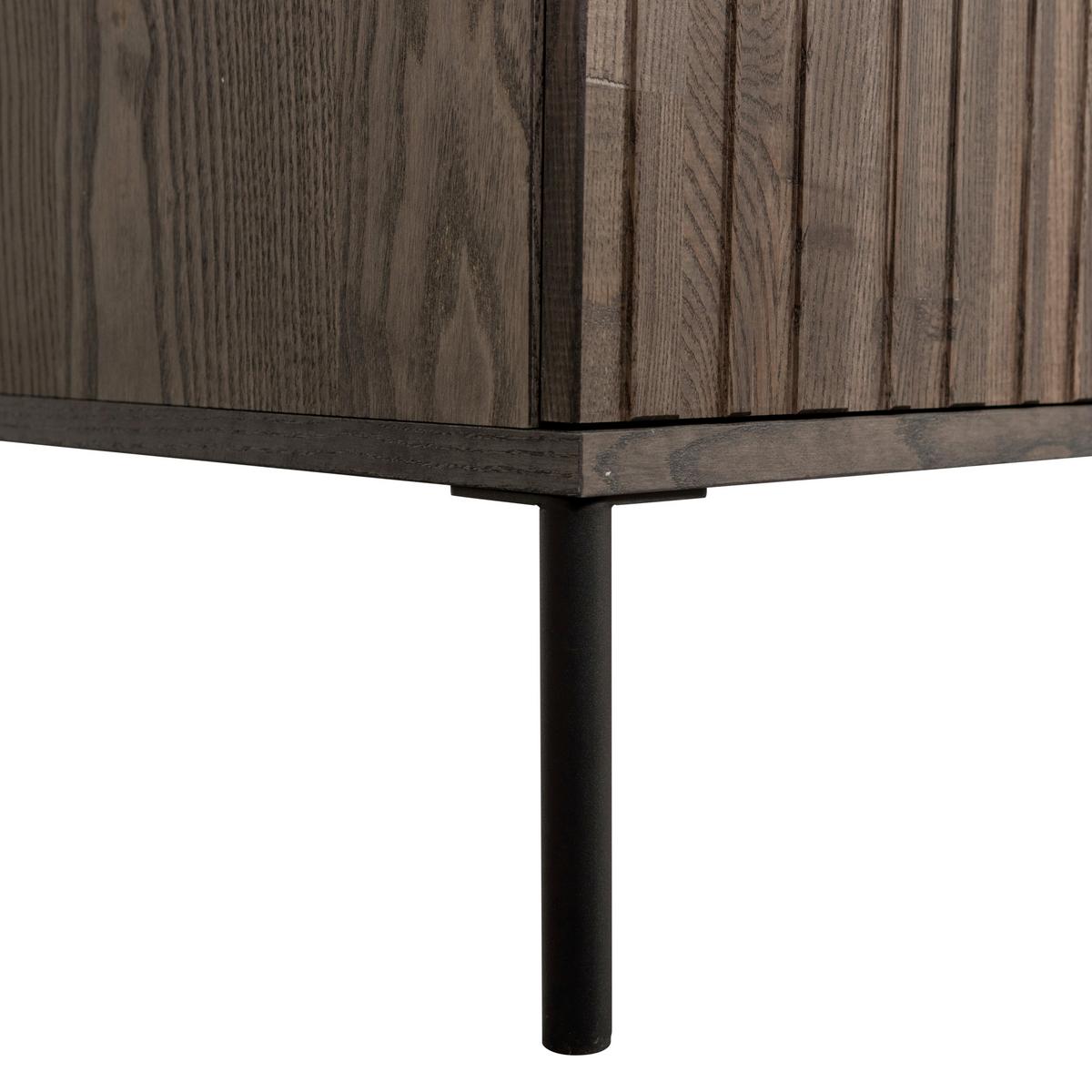 LOWBOARD Gravure Braun B: 100cm - Schwarz/Braun, Design, Holz (100/56/44cm) - Livetastic