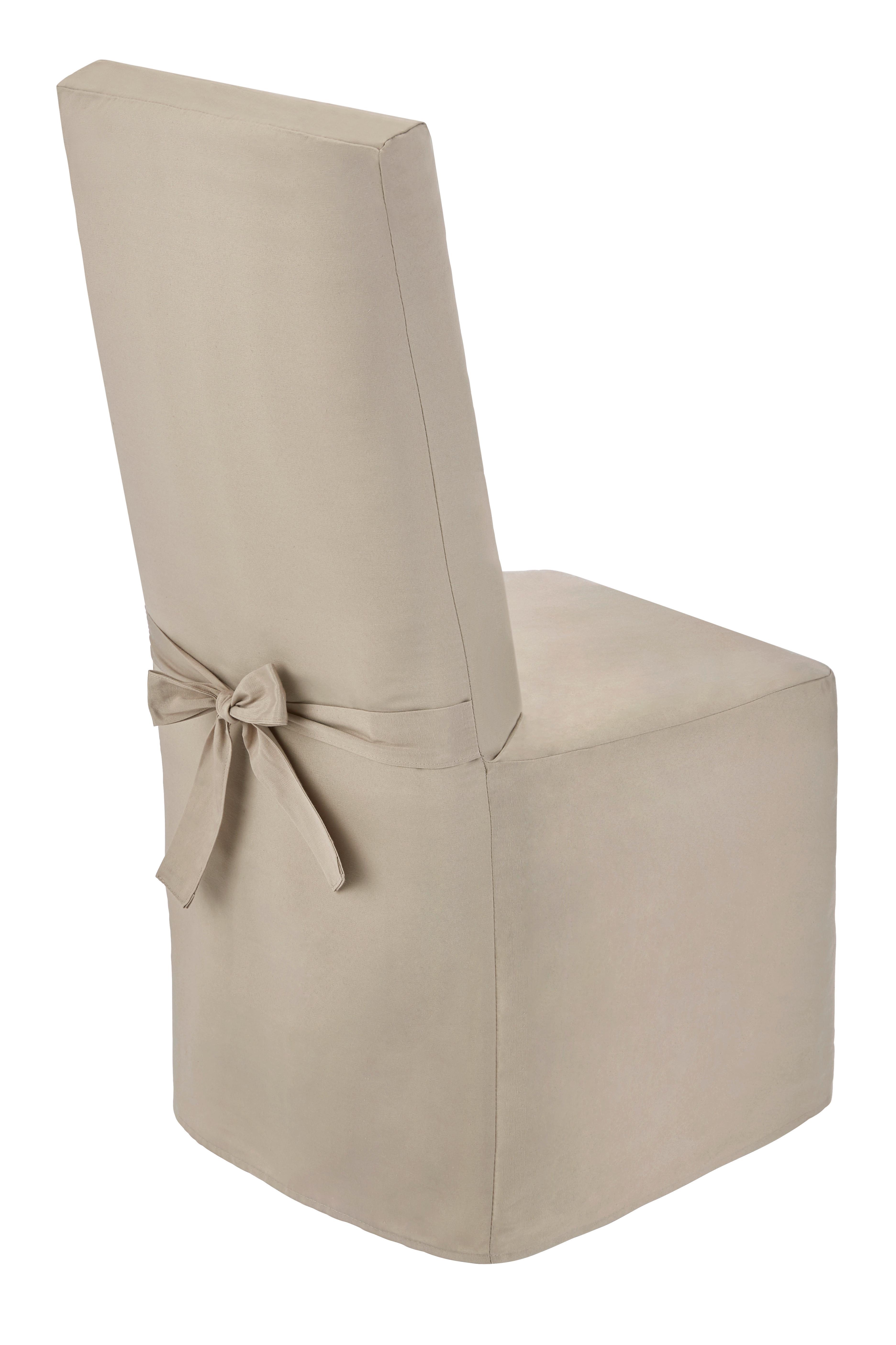 Stuhlhusse Anna Baumwolle Taupe Lbh: 50x48x110 Cm - Taupe, KONVENTIONELL, Textil - Ondega