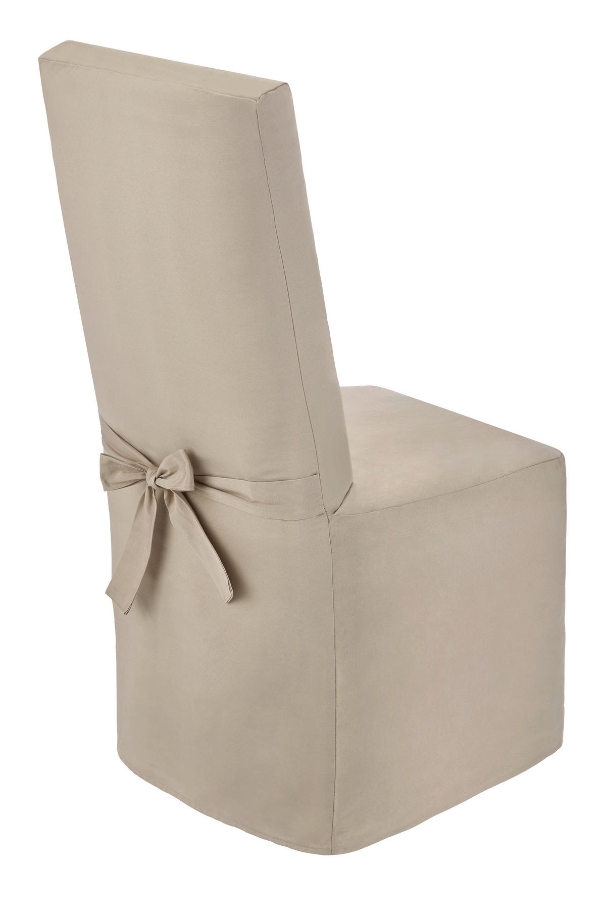 Stuhlhusse Anna Baumwolle Taupe Lbh: 50x48x110 Cm - Taupe, KONVENTIONELL, Textil - Ondega