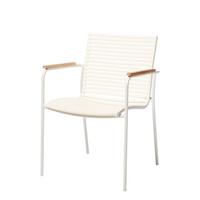 Gartensessel stapelbar Mood MOOD - Weiß/Teakfarben, Natur, Holz/Kunststoff (60/84/56cm) - Gardenson