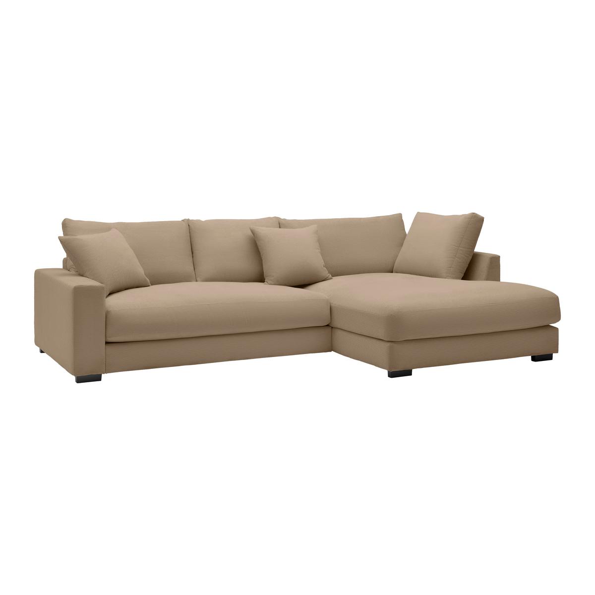 Rohová sedačka PEDRO, pravá, hnědá - černá/hnědá, Moderní, textil/plast (300/190cm) - Mömax