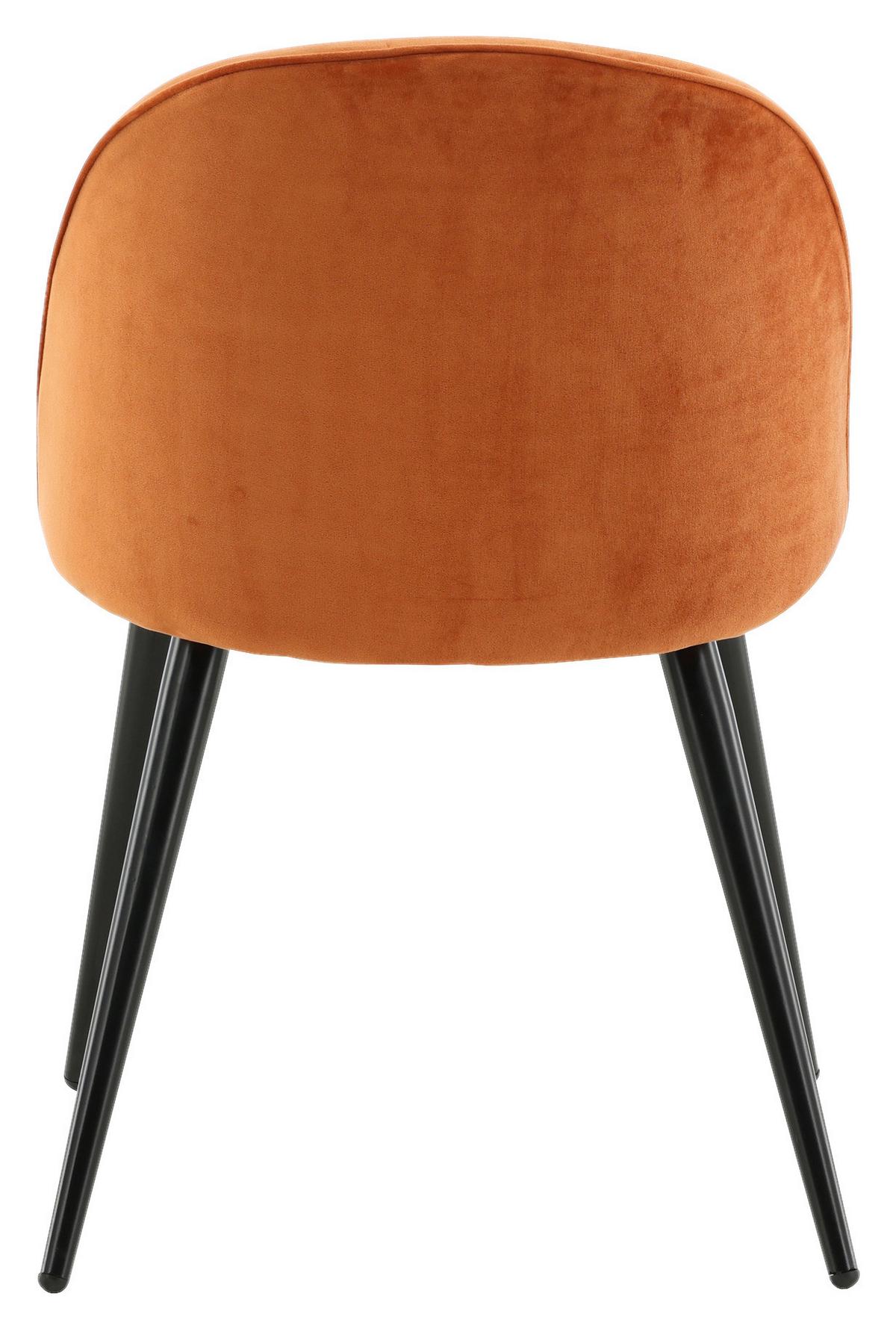 Stuhl-set Velvet - Schwarz/Orange, Design, Textil/Metall (57/76.5/50cm) - Livetastic