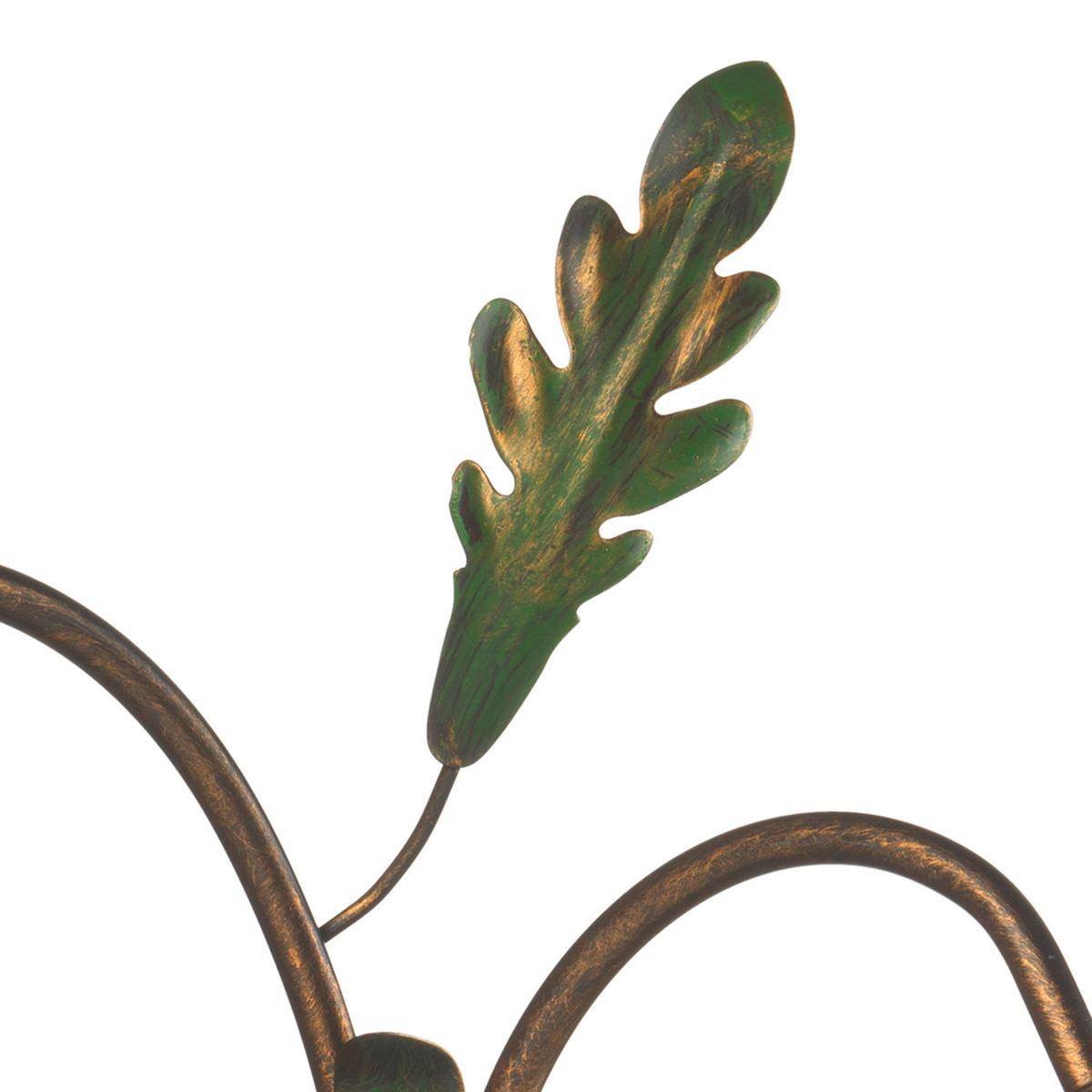 Wandleuchte 4470/Ap2 - Bronzefarben/Olivgrün, Natur, Glas/Metall (40/20/36cm)