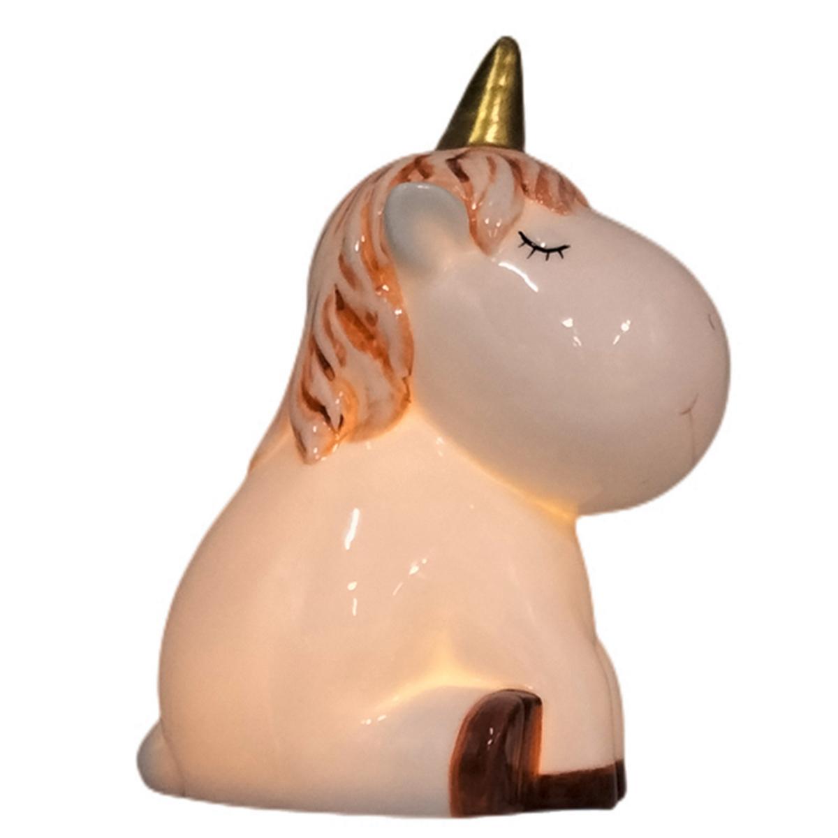 Dekoeinhorn Friederike - Braun/Weiß, MODERN, Keramik (13,6/10/17,5cm) - Luca Bessoni