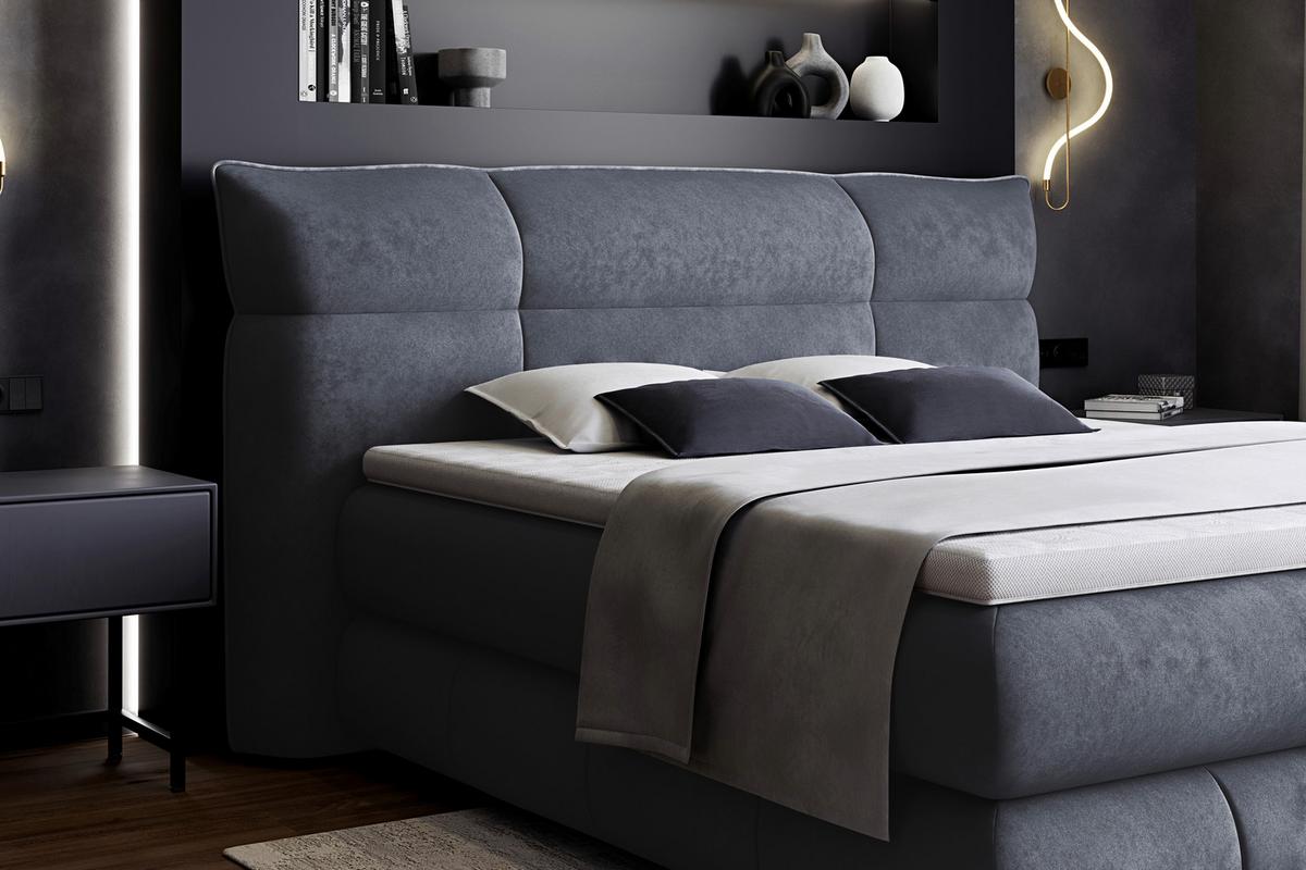 Boxspringbett Carmelo Anthrazit 180x200 cm - Anthrazit/Schwarz, Trend, Textil (180/200cm)