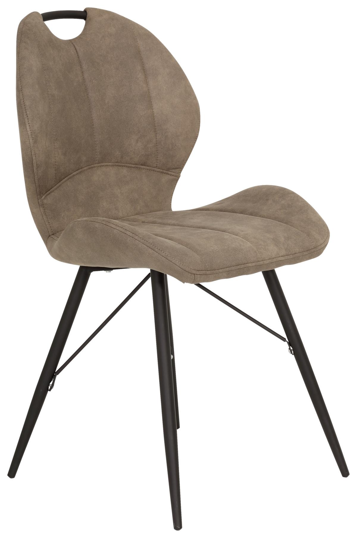 Schalenstuhl Kate S Schlammfarben 2er-Set - Schlammfarben/Schwarz, MODERN, Textil/Metall (50/86/56cm) - MID.YOU