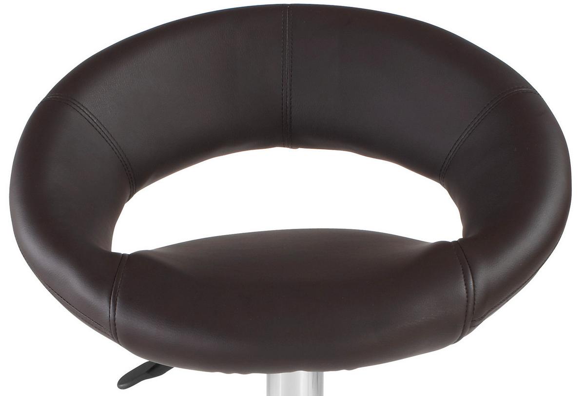 Barhocker höhenverstellbar mit Lehne Scott Braun/Chrom - Braun, MODERN, Holz/Kunststoff (56/82-103/50cm)