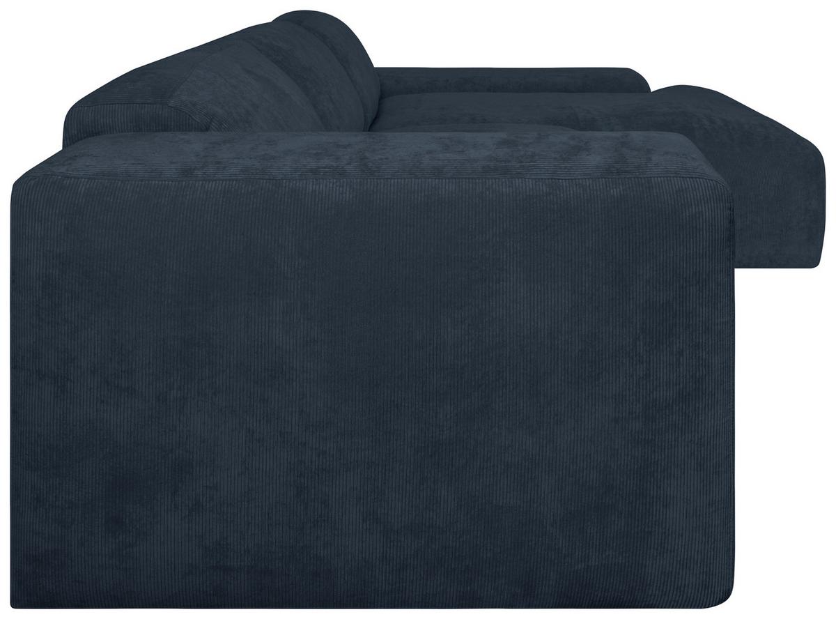 Ecksofa Hannah Blau 343x170 cm - Blau/Schwarz, Design, Textil (343/170cm) - MID.YOU
