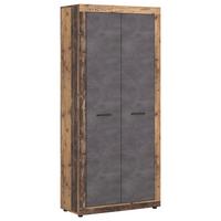 Garderobenschrank Luna Eiche Old Style - Alteiche/Schwarz, Design, Holzwerkstoff/Kunststoff (88,9/198/40cm) - MID.YOU