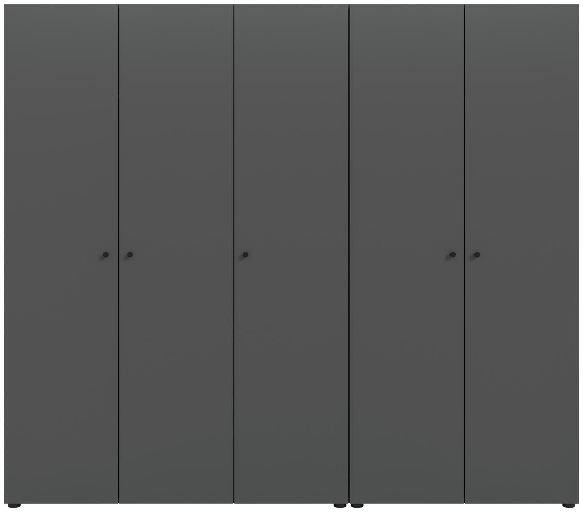 Drehtürenschrank Darwin, Anthrazit B: 200 Cm - Anthrazit, MODERN, Holzwerkstoff (200/176/51cm) - MID.YOU