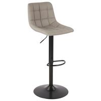 Barhocker höhenverstellbar Bretone grau - Schwarz/Grau, MODERN, Textil/Metall (44/112/49cm)