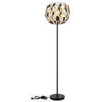 Stehleuchte Mika Klar Schwarz Goldfarben D:40cm - Klar/Goldfarben, Basics, Kunststoff/Metall (40/157cm) - Globo