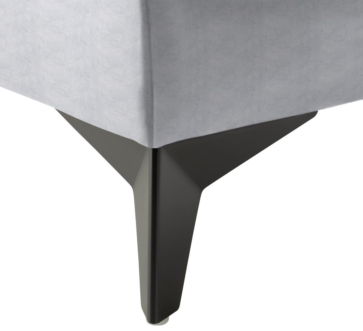 Rohová sedačka U SIERRA, pravá, světle šedá CLOUD - černá/světle šedá, Moderní, kov/textil (181/364/230cm) - Mömax