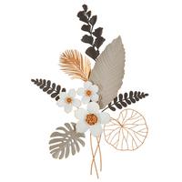 Wanddeko Bouq Goldfarben, Grau, Weiß B: 71cm - Goldfarben/Weiß, Basics, Metall (71/96.5/4cm)
