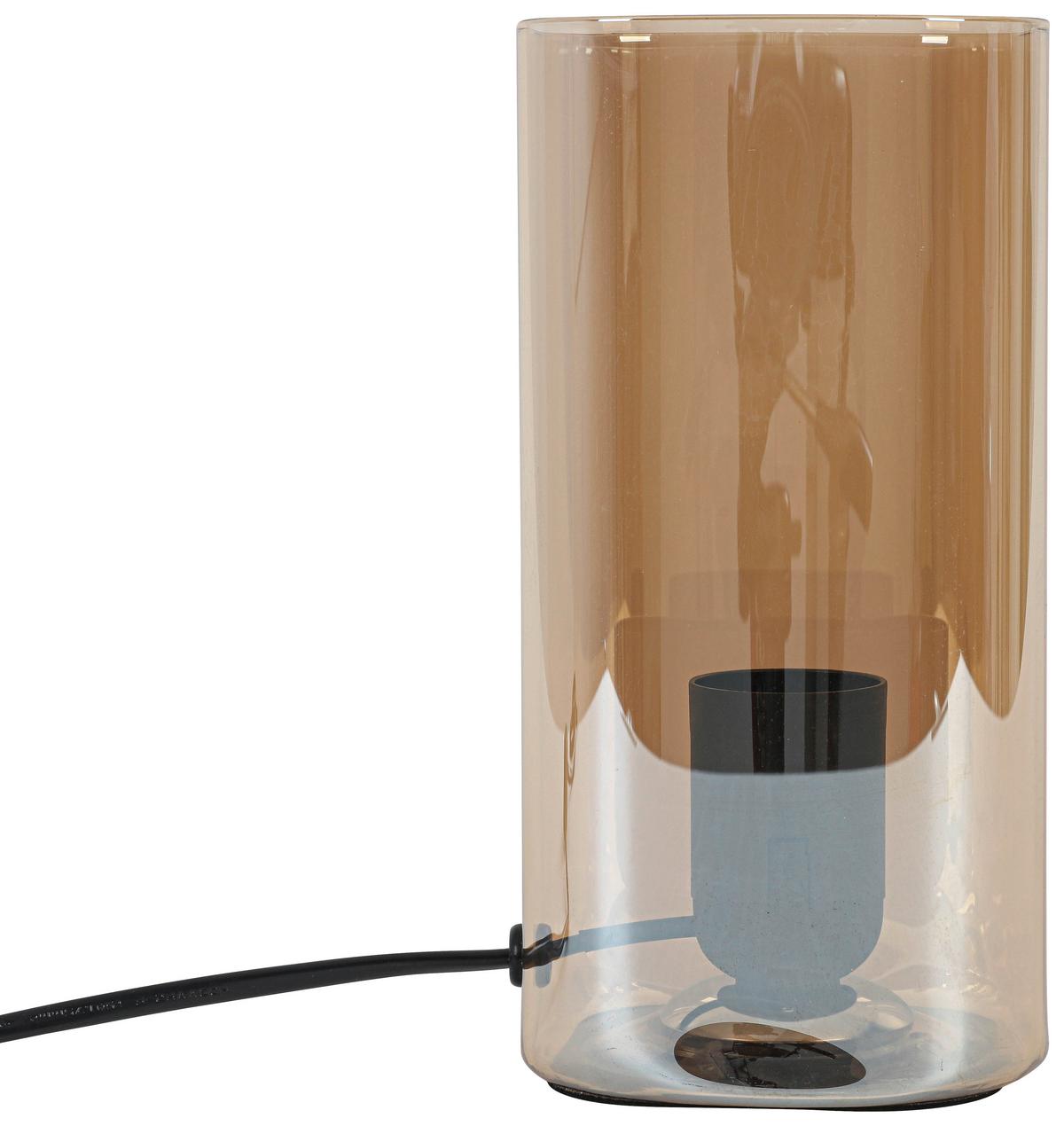 STOLNÁ LAMPA AMBER - čierna/jantárová, Modern, plast/sklo (10/10/20cm) - Mömax
