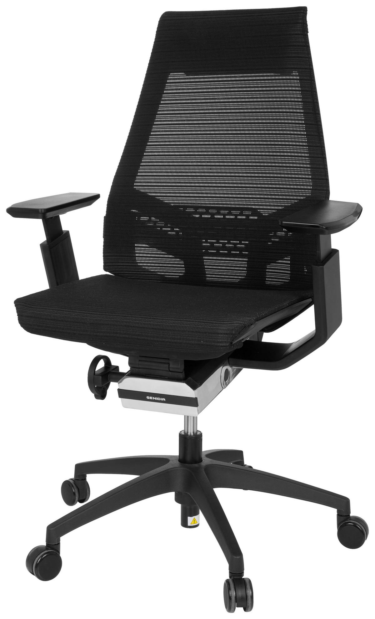 Drehstuhl Genidia Smart Black Höhenverstellbar Schwarz - Schwarz, MODERN, Kunststoff/Textil (70/112/55cm) - MID.YOU