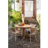 Gartensessel Stapelbar Ellen Aluminiumgestell, Teakholz - Weiß Hochglanz/Teakfarben, KONVENTIONELL, Holz/Metall (58,5/78/56,5cm) - Gardenson