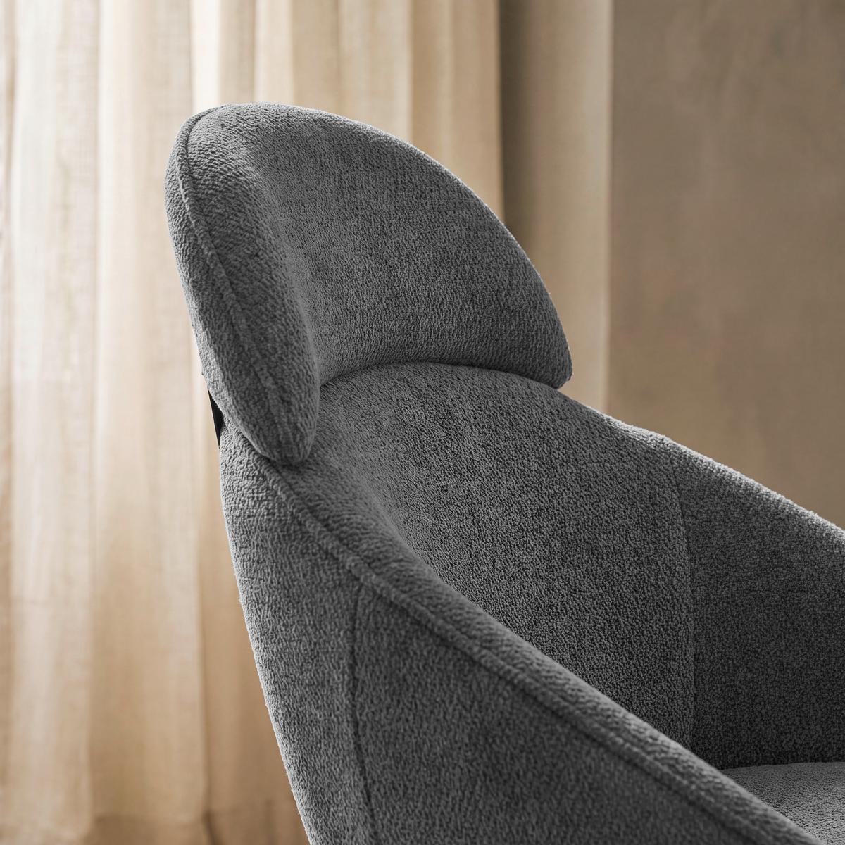 Stolička s podrúčkami Maira, tmavosivá, s látkovým poťahom - čierna/tmavosivá, Modern, kov/textil (59,5/93/66cm) - Bessagi Home