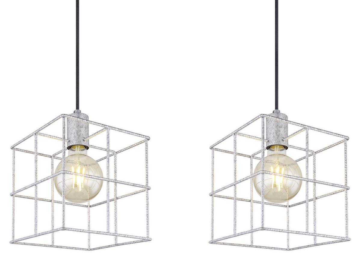 Hängeleuchte Merril H: 129 cm 3-Flammig Zinkfarben - Zinkfarben, Design, Metall (95/20/129cm) - Globo