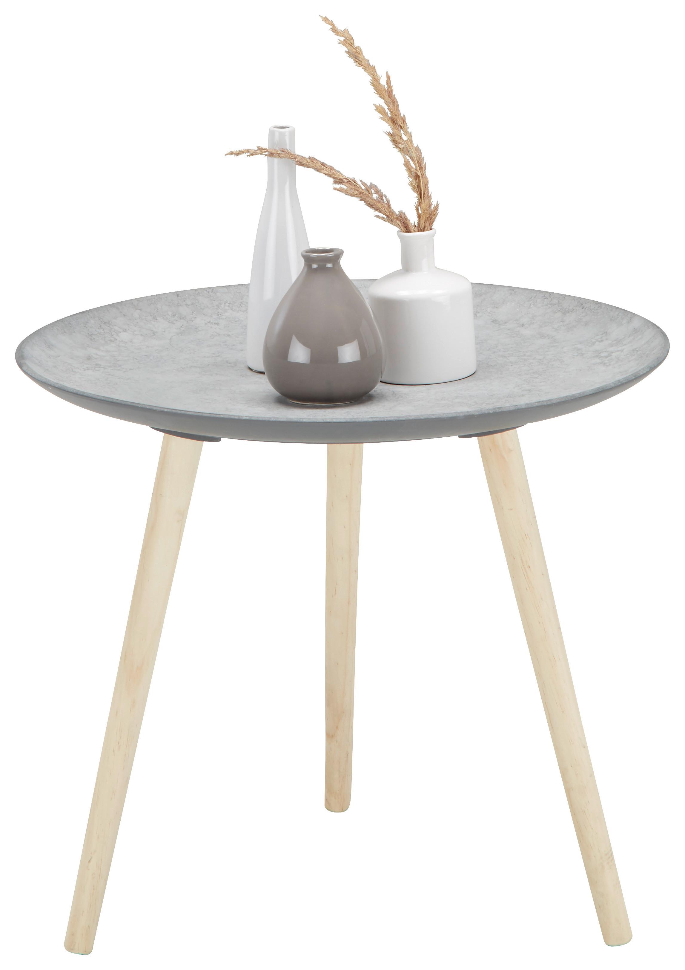 Odkládací Stolek - šedá/přírodní barvy, dřevo/kompozitní dřevo (55/48cm) - Modern Living