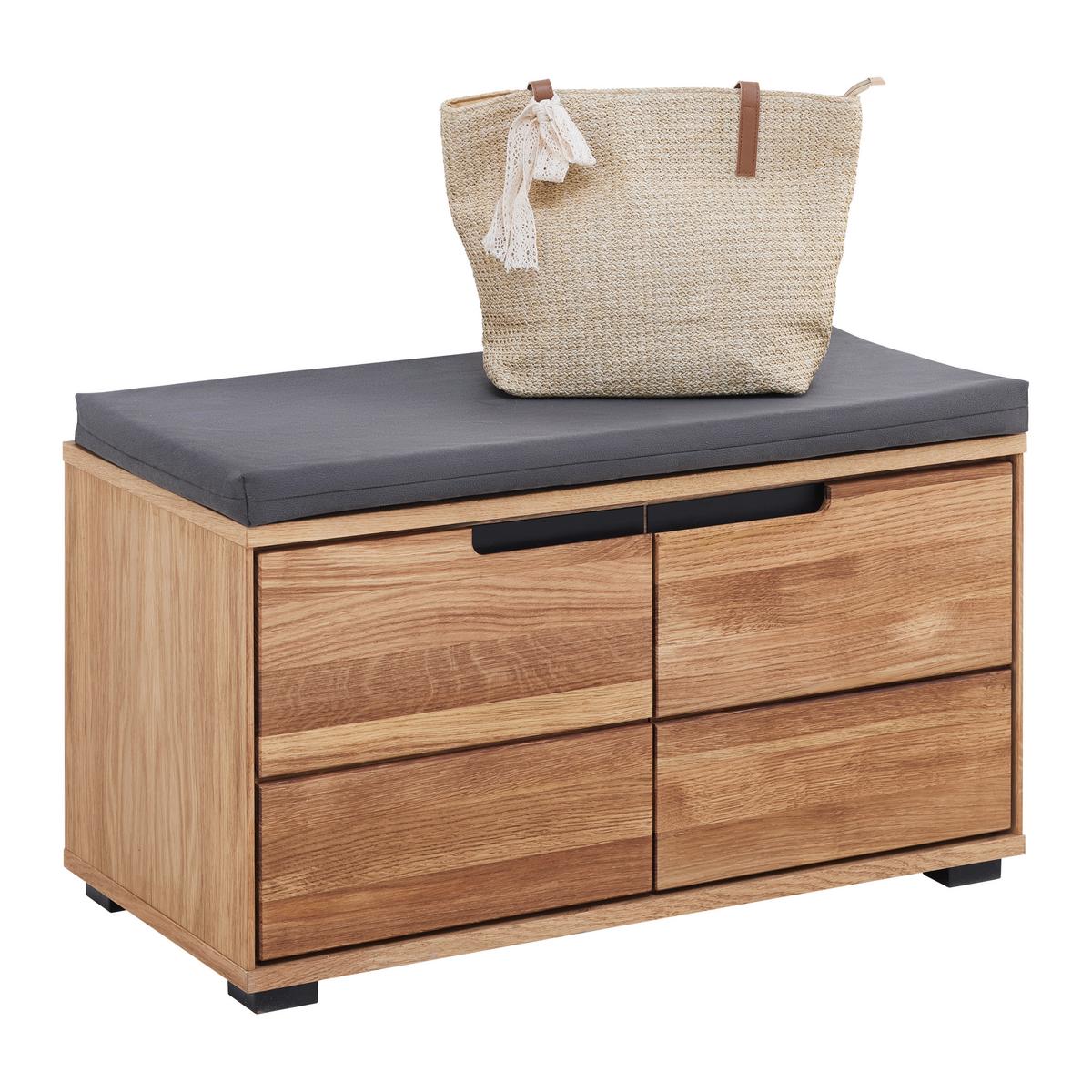 ŠATNÍ LAVICE LOLA - šedá/divoký dub, Lifestyle, kov/dřevo (80/47/40cm) - ecoTree