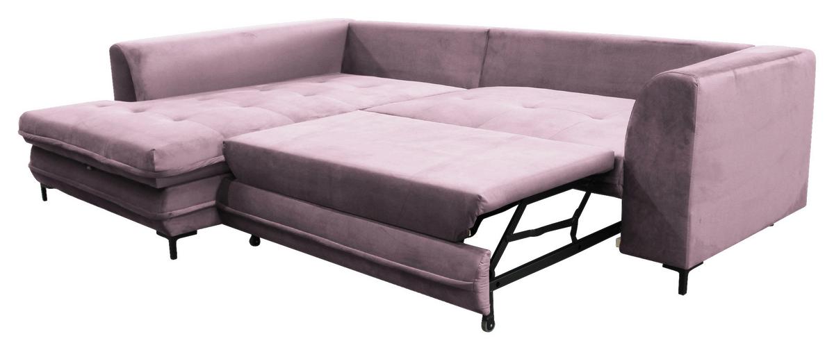 Eckschlafsofa Bello Beere Mit Schlaffunktion Ottomane Links - Beere/Beige, Design, Textil (187/277cm) - Livetastic