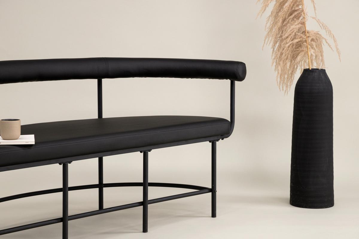 Sitzbank Stallhagen - Schwarz, Design, Textil/Metall (165/75/51cm) - Livetastic