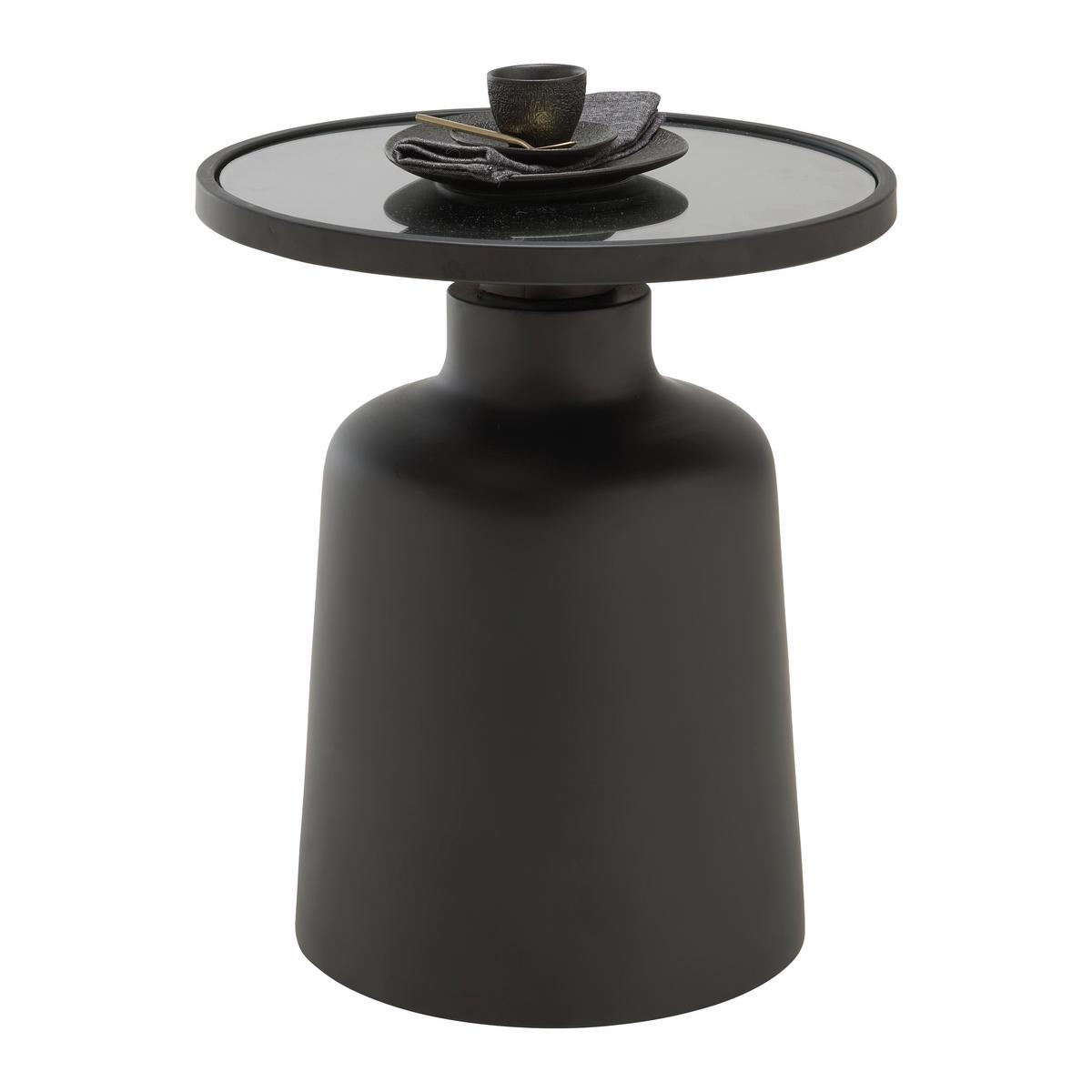 PRÍRUČNÝ STOLÍK JARO -TREND- - čierna, Modern, kov/sklo (47/48cm) - Premium Living